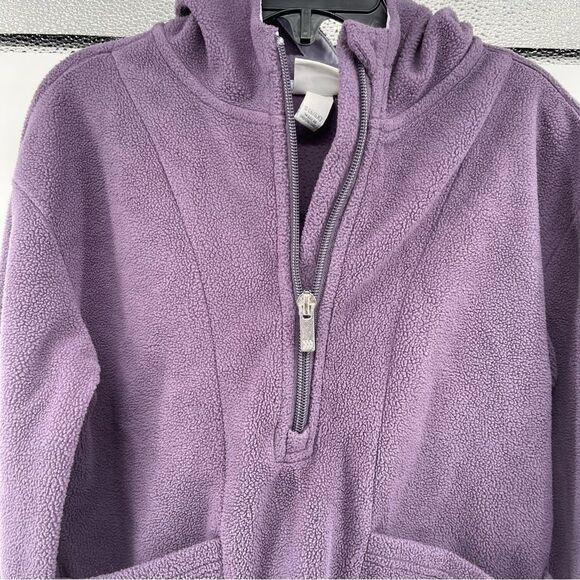 All In Motion Girl’s Purple Half Zip Hooded Pullover Fleece Sweatshirt Size 6/6X - Picture 7 of 12